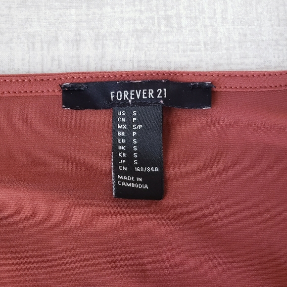 🆑️NWOT Forever 21 Long Sleeves Cowl Neckline Bodysuit Rust Brown SZ Small - Picture 4 of 9